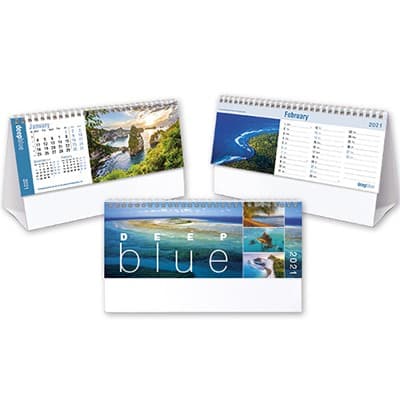 Custom Printed Deep Blue Desk Calendar