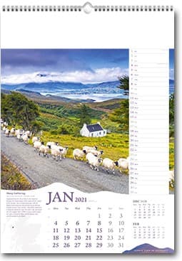 Custom Printed Scenic Tour Of Scotland Wall Calendar