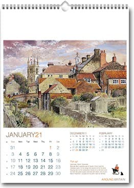 Custom Printed Around Britain Wall Calendar