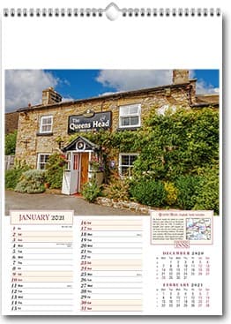 Custom Printed Old Worlde Inns Wall Calendar