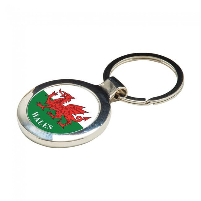 Custom Printed Round Alloy Injection Keyring UK Stock