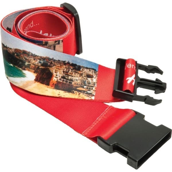 Custom Printed Luggage Strap with Plastic Buckle & Adjuster Dye Sublimation