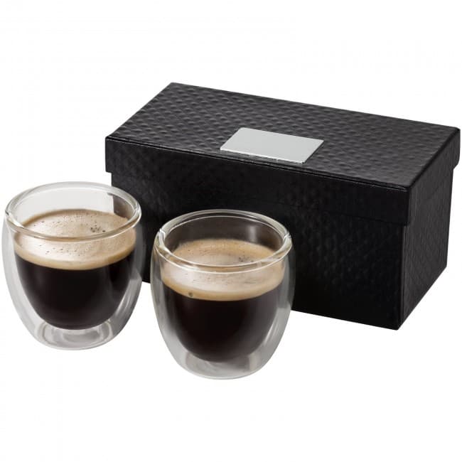 Custom Printed Boda 2-piece glass espresso cup set