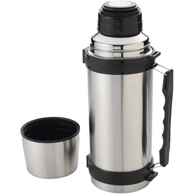 Custom Printed Everest 1000 ml vacuum insulated flask with strap