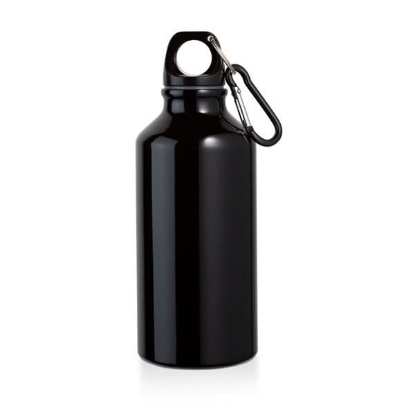 Custom Printed Landscape Aluminium Sports Bottle With Carabiner 400ml