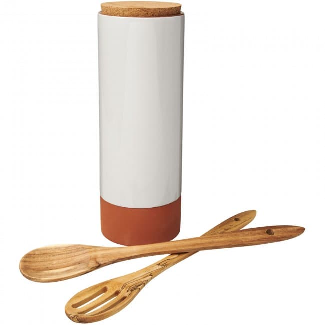 Custom Printed Terracotta pasta holder with spoons