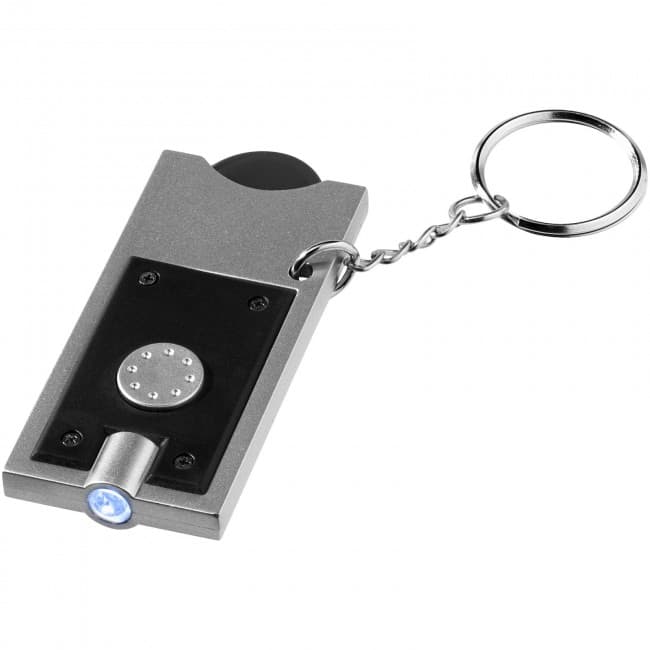 Custom Printed Allegro LED keychain light with coin holder - Image 9