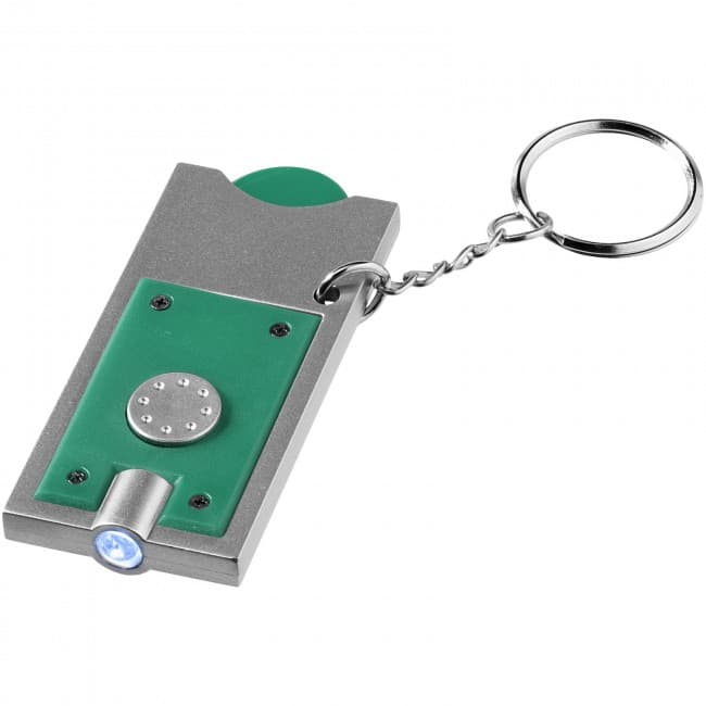 Custom Printed Allegro LED keychain light with coin holder - Image 1