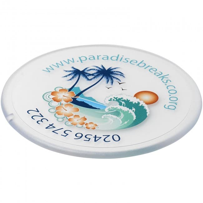 Custom Printed Renzo round plastic coaster - Image 2