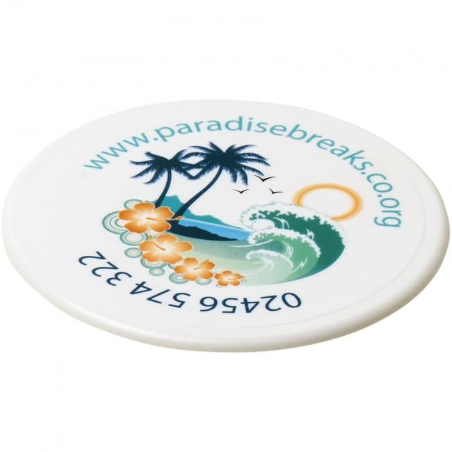 Custom Printed Renzo round plastic coaster - Image 1