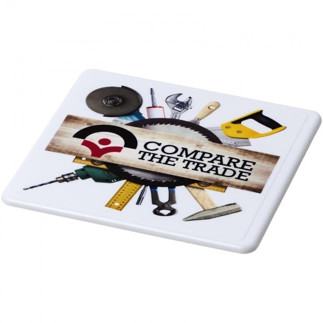 Custom Printed Renzo square plastic coaster - Image 1