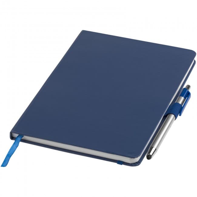 Custom Printed Crown A5 notebook with stylus ballpoint pen - Image 2