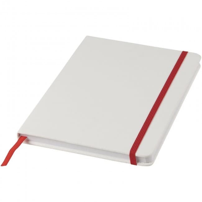 Custom Printed Spectrum A5 white notebook with coloured strap - Image 5