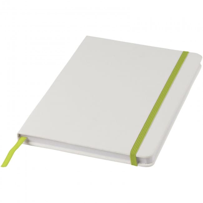 Custom Printed Spectrum A5 white notebook with coloured strap - Image 4