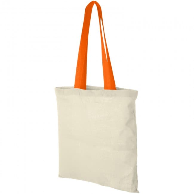 Custom Printed Nevada 100 g/m² cotton tote bag with coloured handles - Image 2