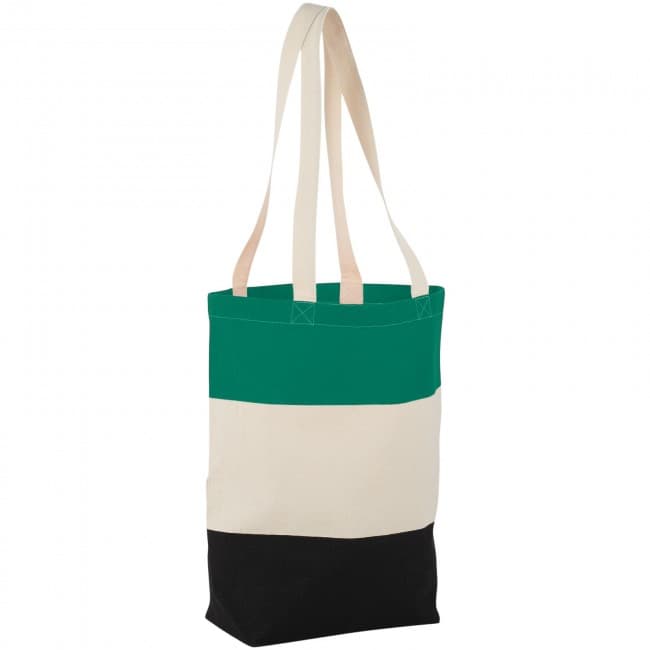 Custom Printed Colour-block 227 g/m² cotton tote bag - Image 3