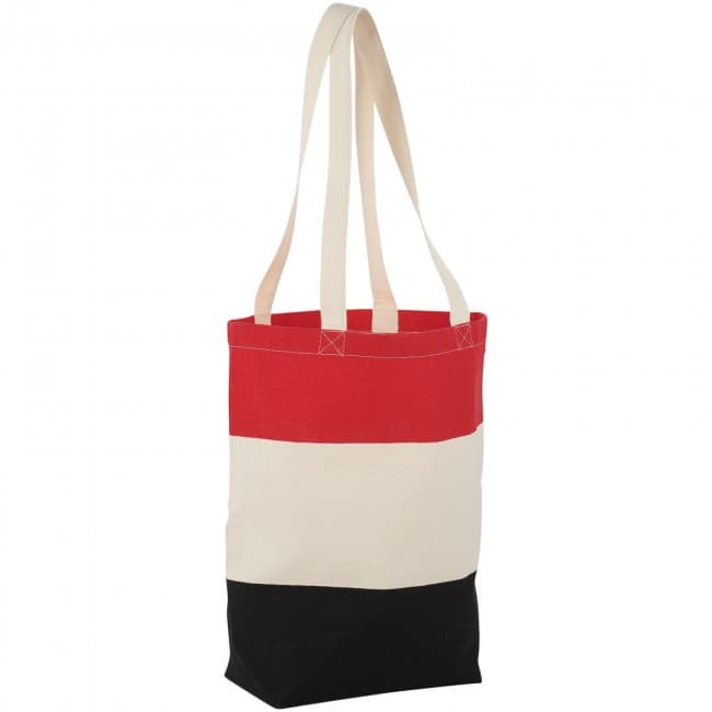 Custom Printed Colour-block 227 g/m² cotton tote bag - Image 2