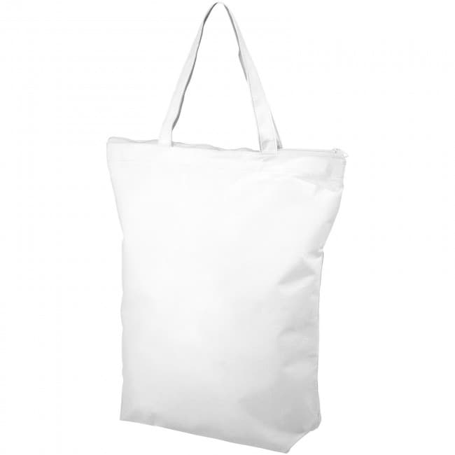 Custom Printed Privy zippered short handle non-woven tote bag - Image 6