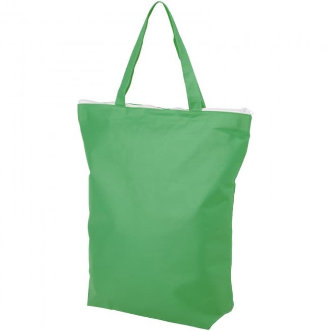 Custom Printed Privy zippered short handle non-woven tote bag - Image 5