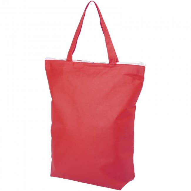 Custom Printed Privy zippered short handle non-woven tote bag - Image 4