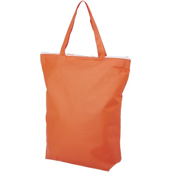 Custom Printed Privy zippered short handle non-woven tote bag - Image 2