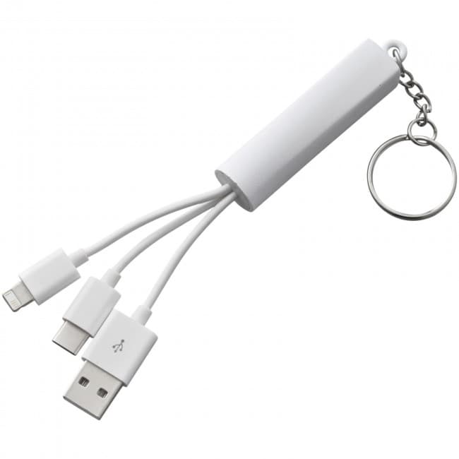 Custom Printed Route 3-in-1 light-up charging cable with keychain - Image 4