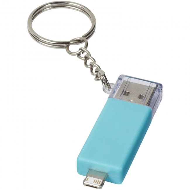 Custom Printed Slot 2-in-1 charging keychain - Image 1