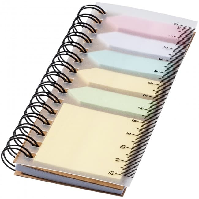 Custom Printed Spinner spiral notebook with coloured sticky notes