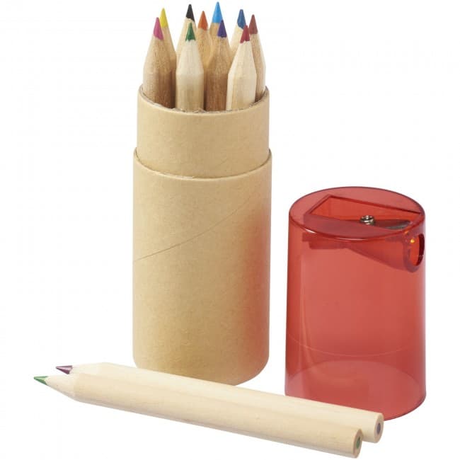 Custom Printed Hef 12-piece coloured pencil set with sharpener - Image 2