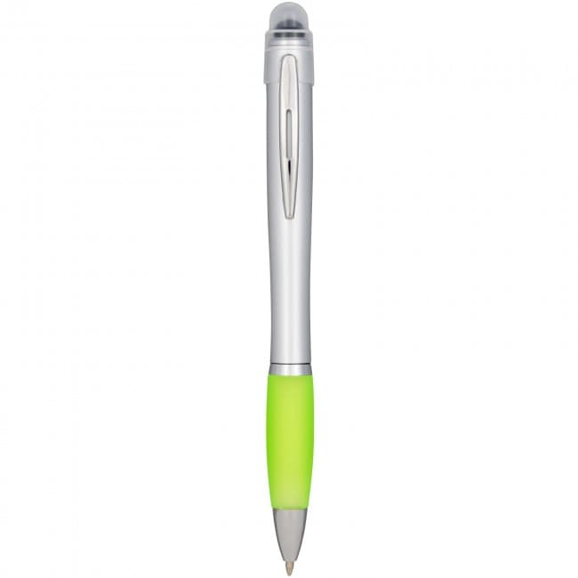 Custom Printed Nash light up pen silver barrel coloured grip - Image 3