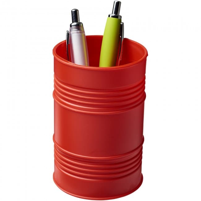 Custom Printed Bardo oil drum style plastic pen pot - Image 2