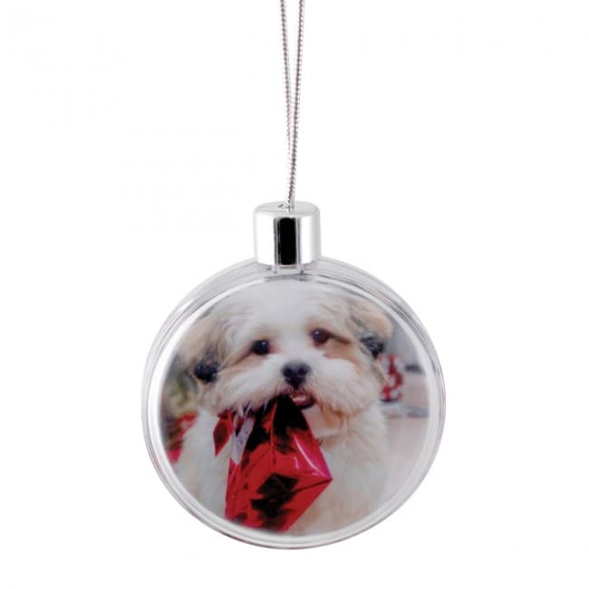 Custom Printed Clear Round Christmas Tree Ornament