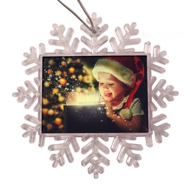 Custom Printed Snowflake Christmas Tree Ornament With String