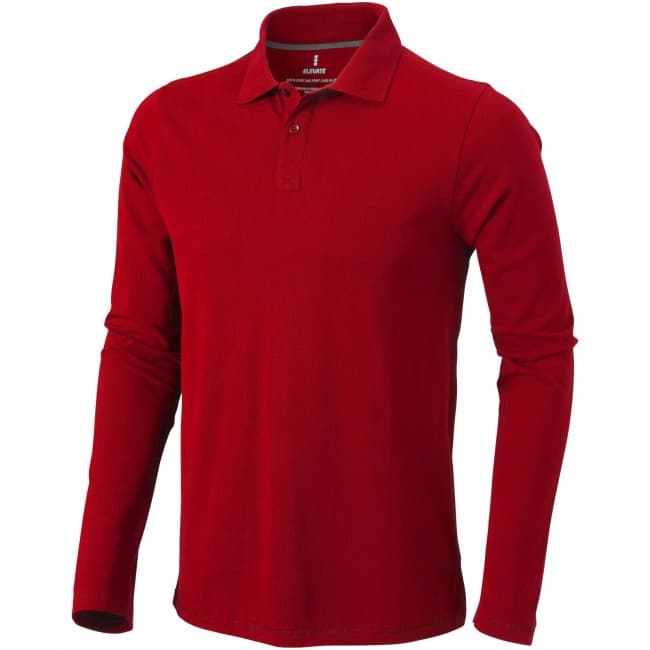 Custom Printed Oakville long sleeve men's polo - Image 5