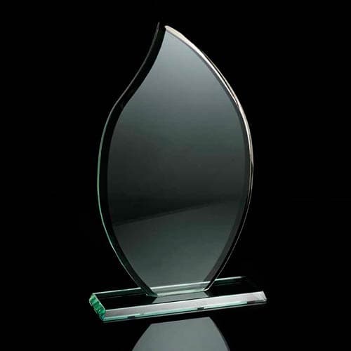 Custom Printed Flame Jade Green Award