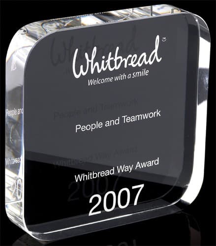 Custom Printed Optical Crystal Square Trophy Award