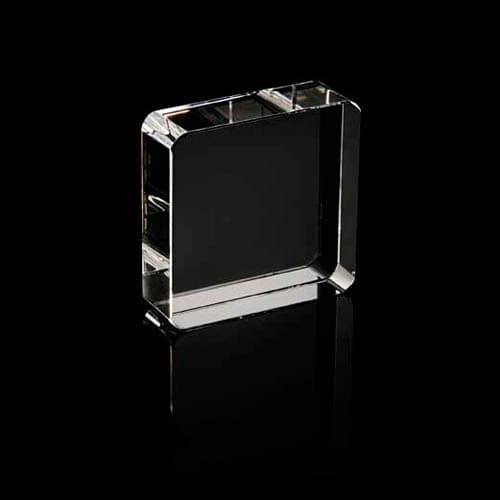 Custom Printed Optical Crystal Square Paperweight