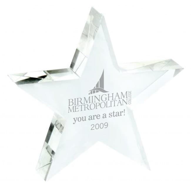 Custom Printed Optical Crystal Glass Star Award