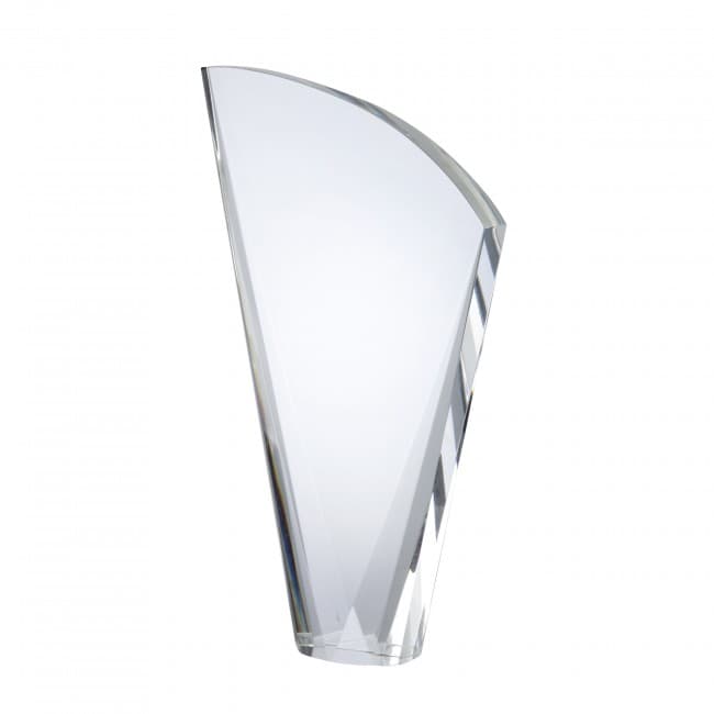 Custom Printed Medium Optical Crystal Harp Shape Modern Award