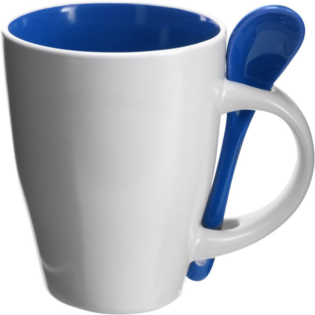 Custom Printed Coffee mug with spoon 300ml - Image 4