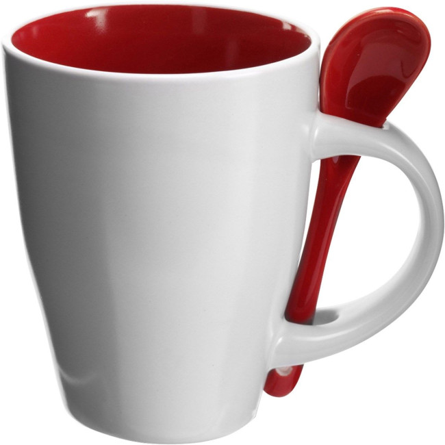 Custom Printed Coffee mug with spoon 300ml - Image 6