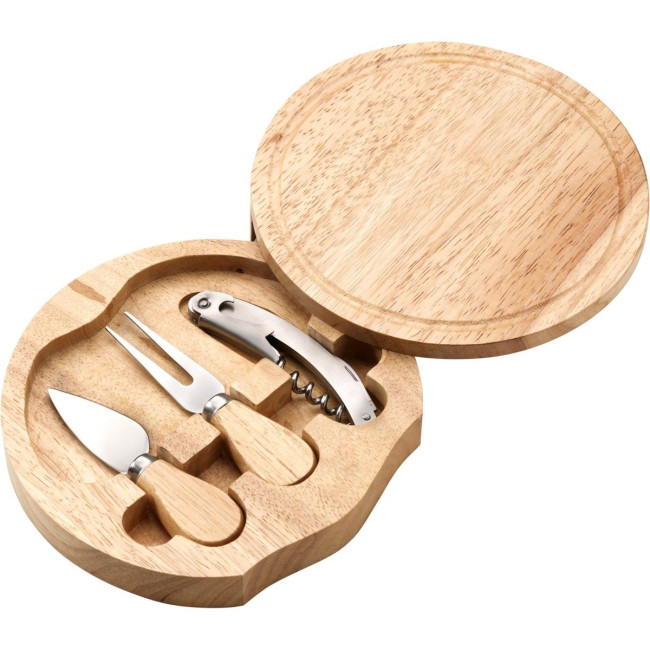 Custom Printed Wooden Cheese set - Image 1