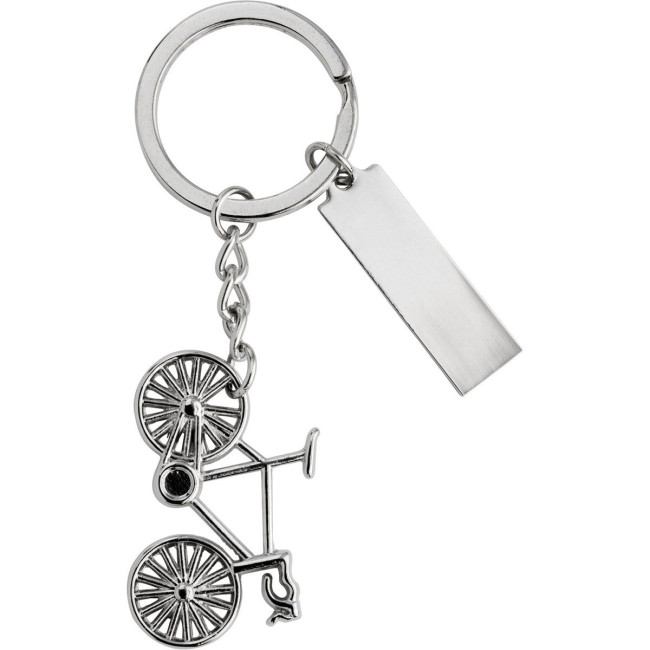 Custom Printed Nickel plated bike keychain - Image 1