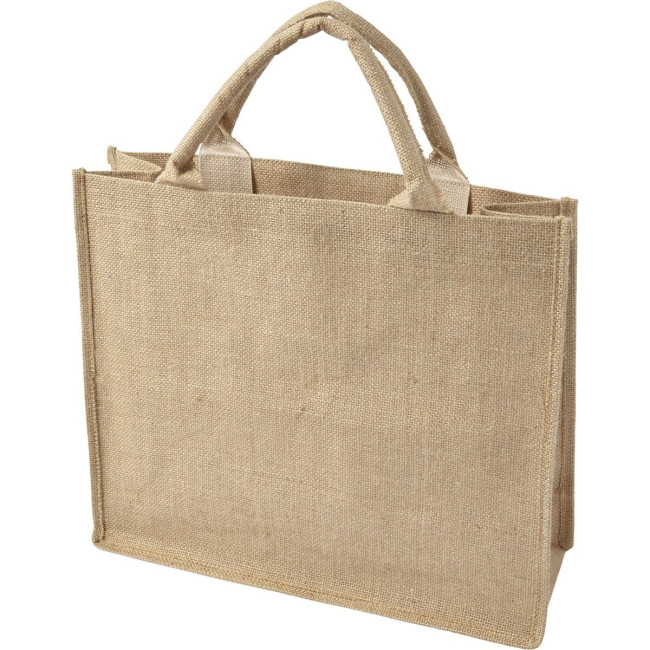 Custom Printed Jute shopping bag - Image 1