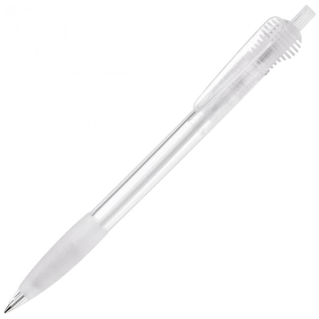 Custom Printed Cosmo ball pen transparent rubber round clip - Image 1