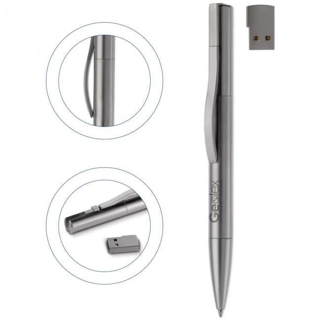 Custom Printed Metal USB ball pen Toppoint design 8GB - Image 2