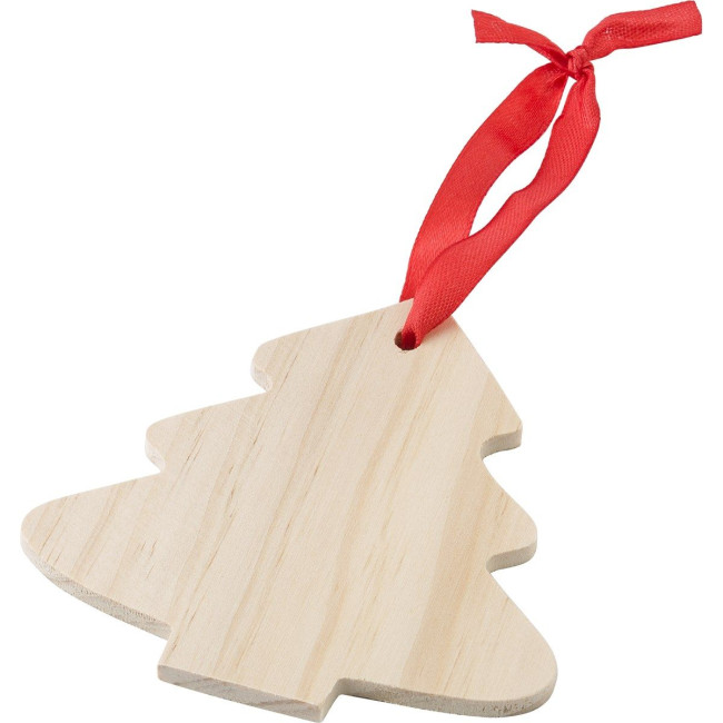 Custom Printed Wooden Christmas Tree Decoration - Image 2