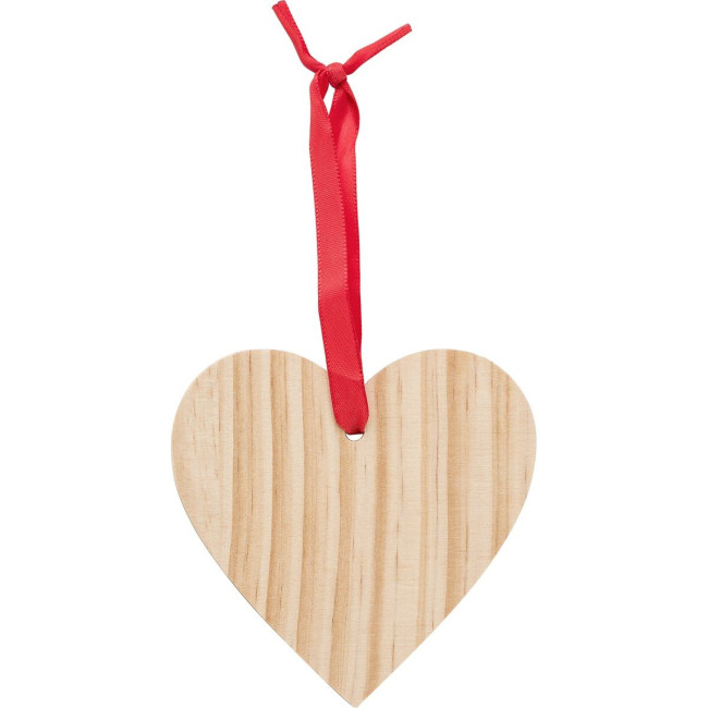 Custom Printed Wooden Heart Decoration - Image 1