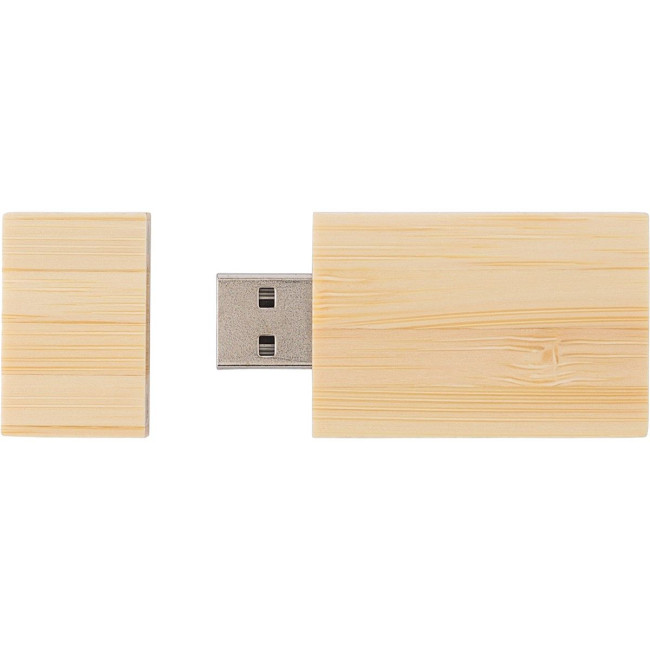 Custom Printed Bamboo USB drive - Image 1