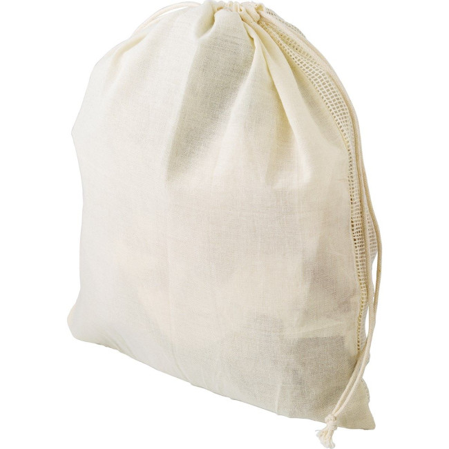 Custom Printed Organic cotton drawstring mesh bag - Image 2